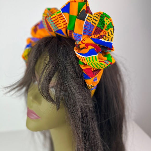 Handmade African Print Ankara Scrunchie Headband - Picture 2 of 6
